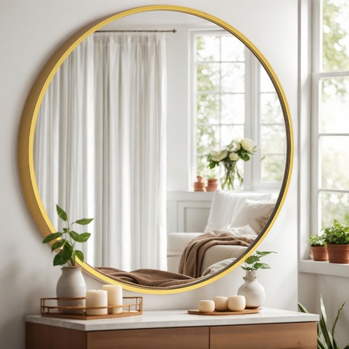 Spiegel rund 40cm gold - 40cm,