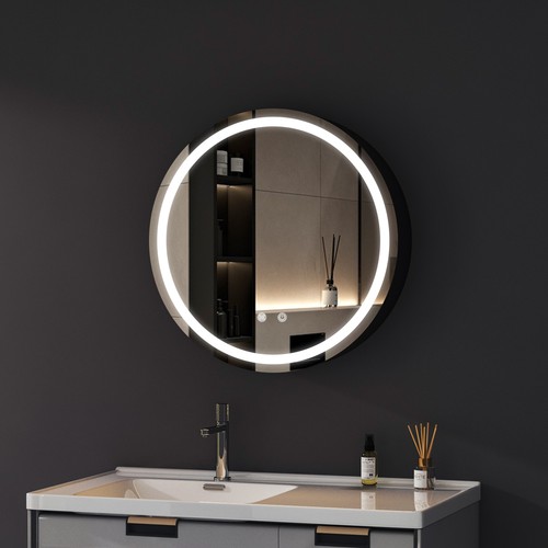 80cm 60cm rund spiegelschrank - 60cm,